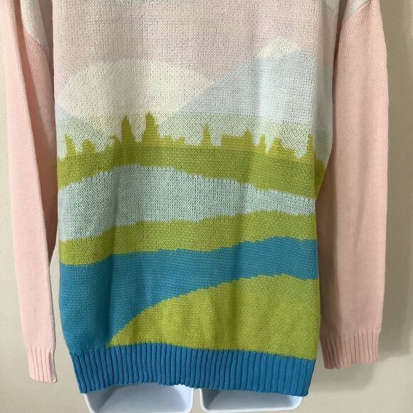 Just Polly Fairy Kei Kawaii Girly Novelty Landscape Cottagcore Knit Sweater S - Picture 8 of 10